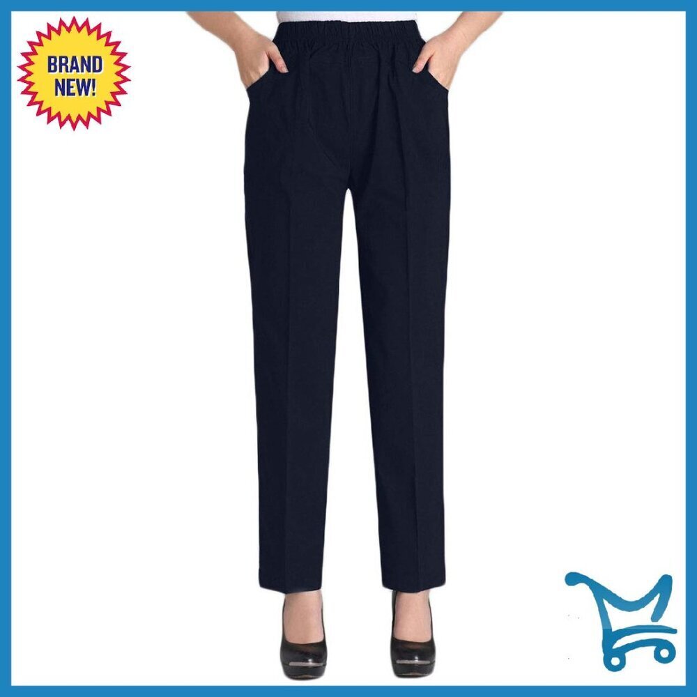 Women's Stretch Pull-On Pants Elastic Waist Comfy Casual